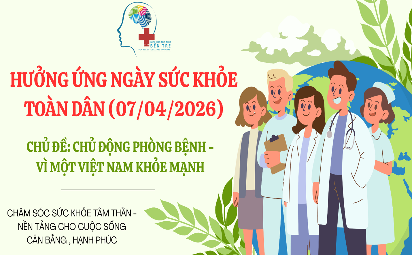 Hưởng ứng ngày sức khỏe toàn dân 07/4: chủ động phòng bệnh - vì một việt nam khỏe mạnh